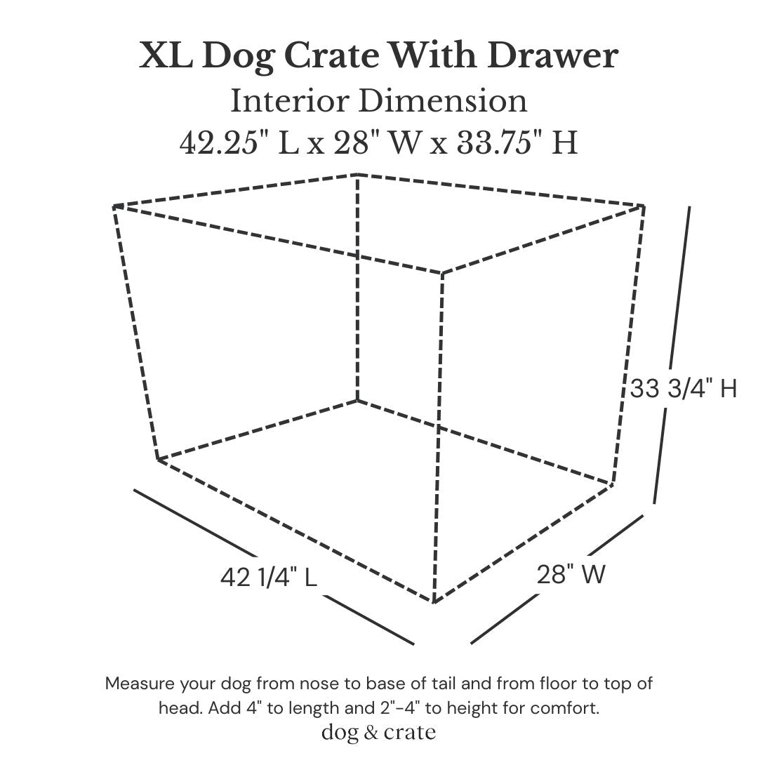 XL Designer dog crate dimensions