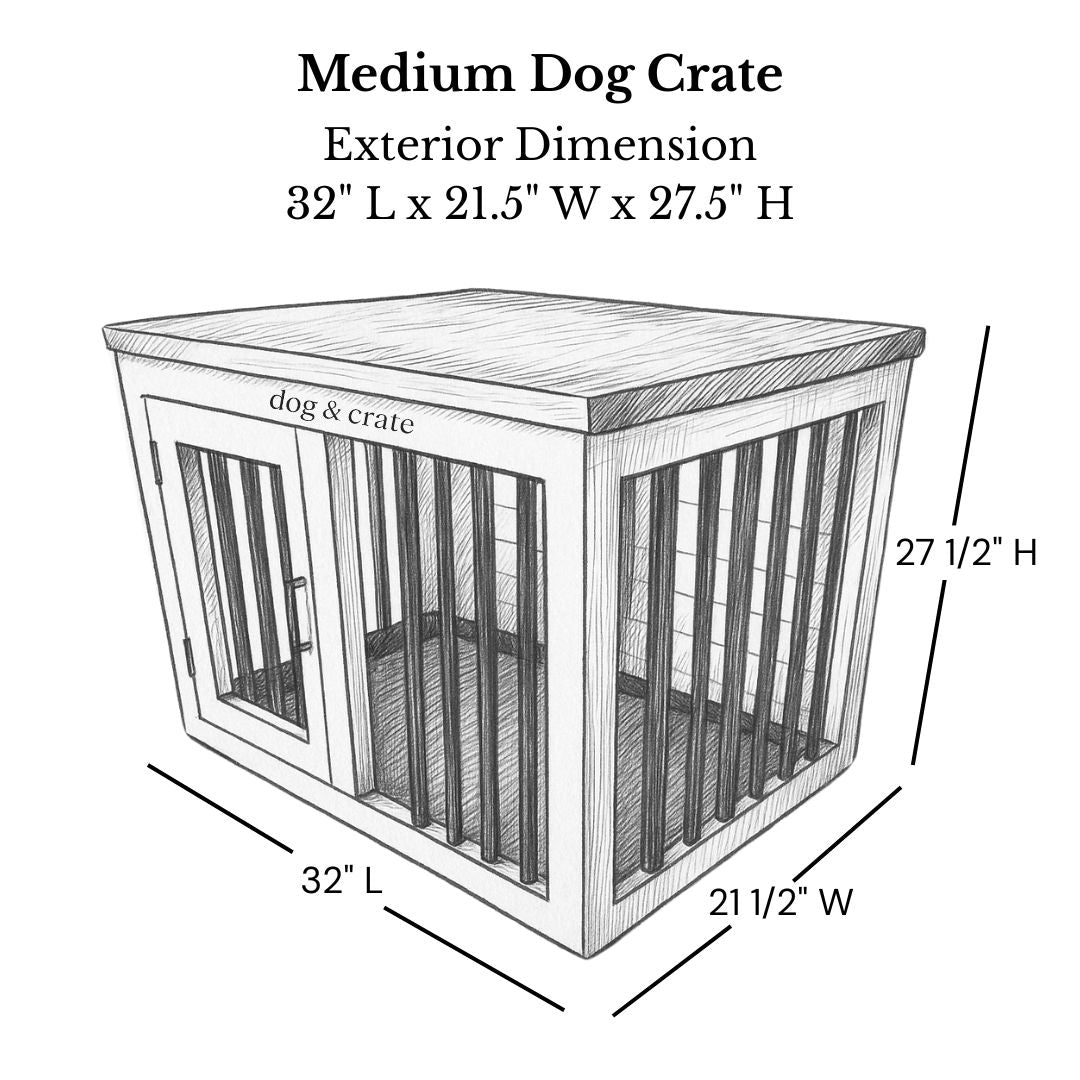 medium dog crate exterior dimensions