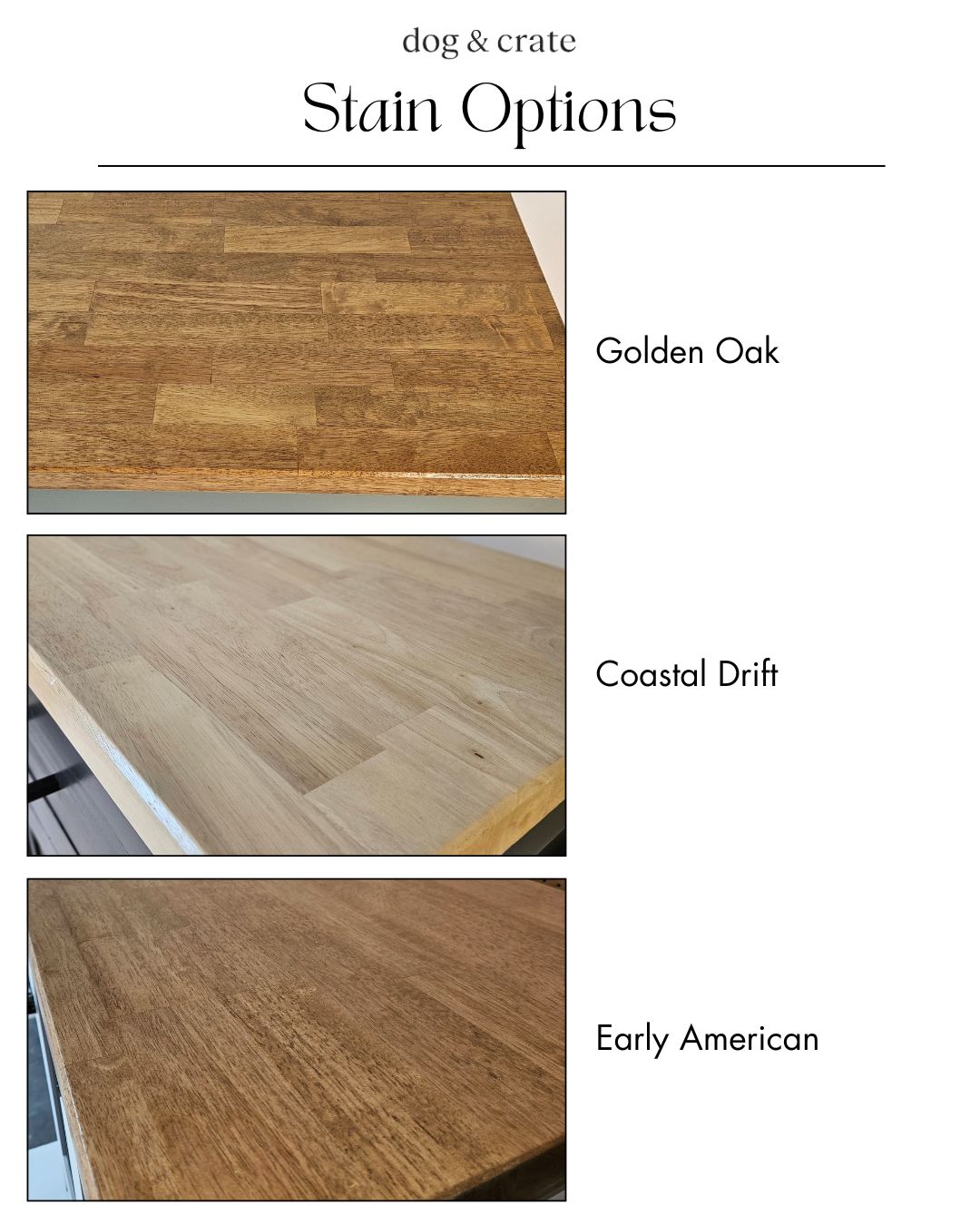 stain options for dog crates