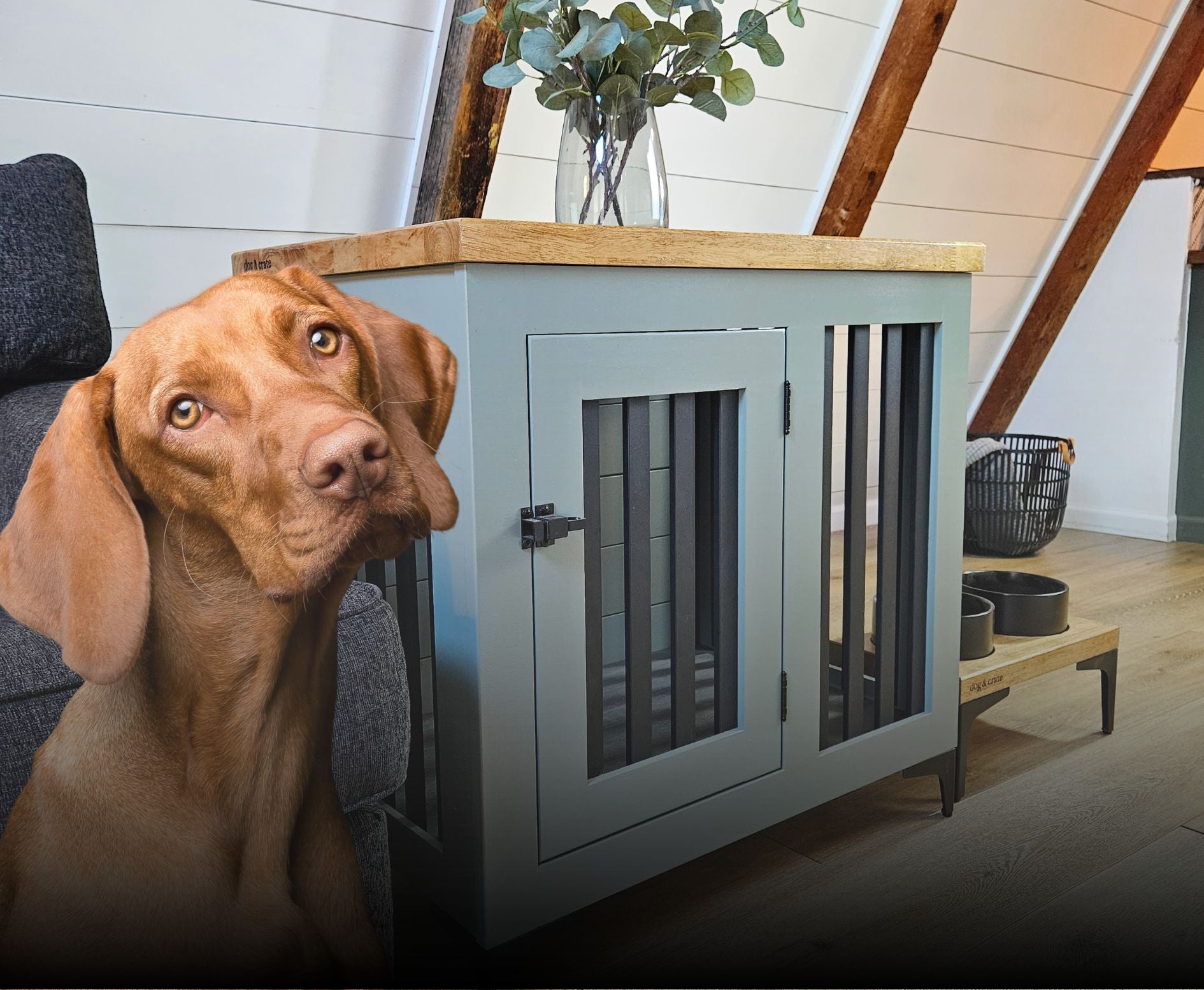 indoor dog crate side table
