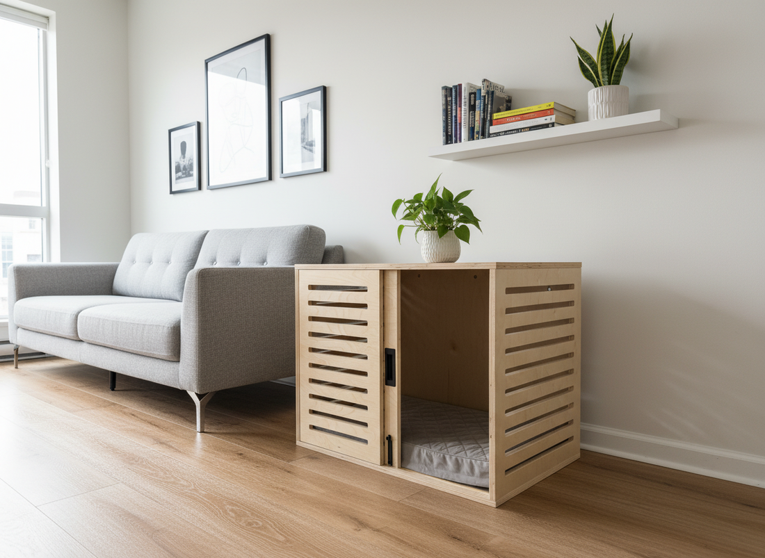 Large dog crate furniture for apartment