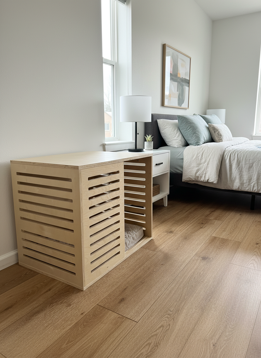 Large wood dog crate furniture