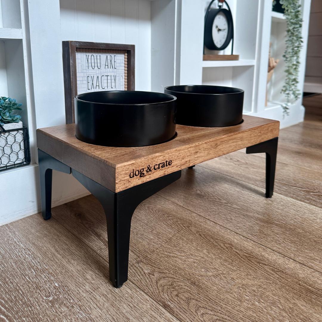 designer dog bowl stand