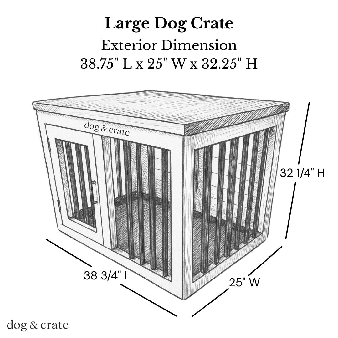 Dog Crate Furniture - Large | Handcrafted Wood Dog Crate | Dog and