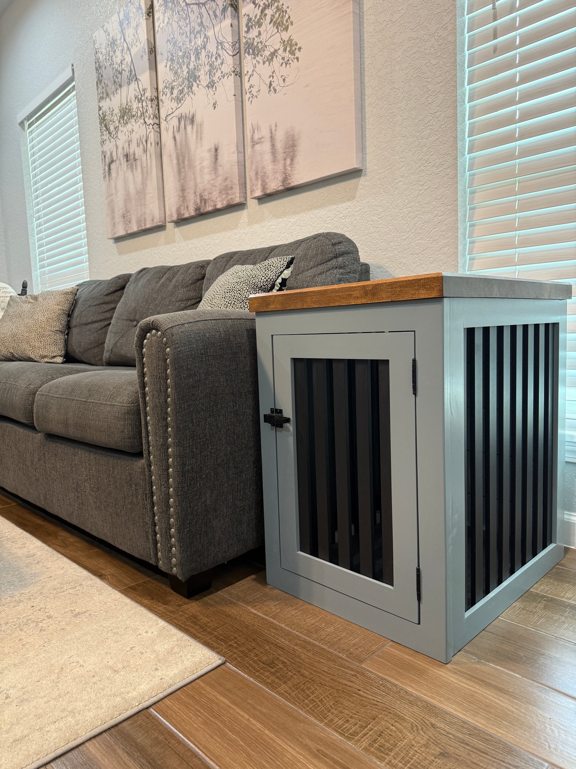 small dog crate end table