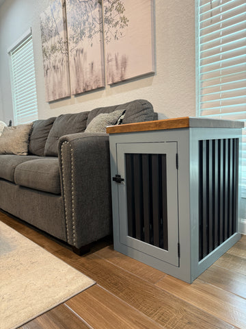 small dog crate end table