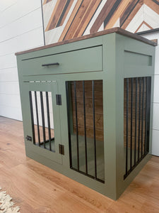 medium dog crate with drawer